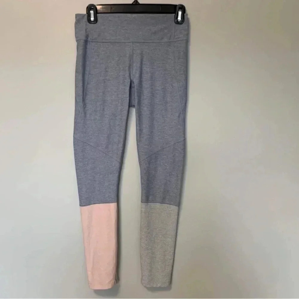 Outdoor Voices Gray and Pink Colorblock Leggings